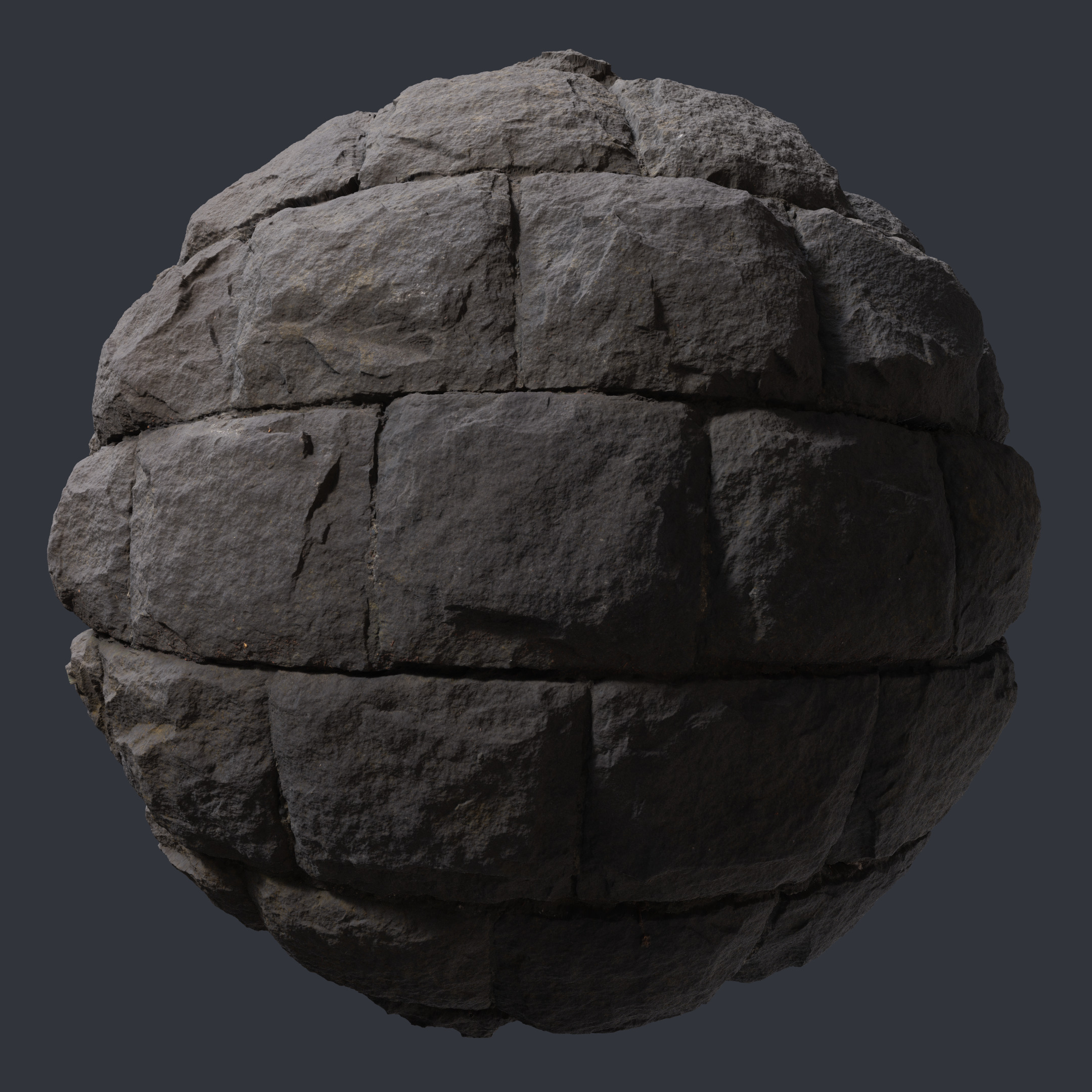  3D  Scanned Stone Wall 2x2 meters